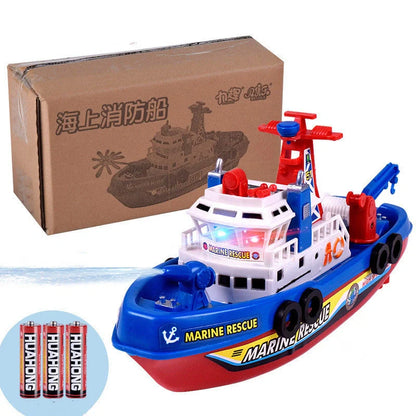 Electric penguin water jet boat toy with 3 sprinkling penguins for toddler bath time