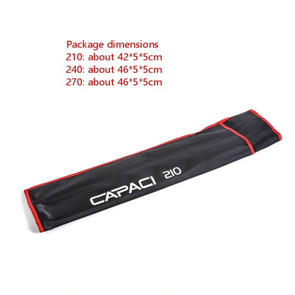 Carbon straight gun handle perch sea fishing rod showing 2.1m to 2.7m length options with multi-section design