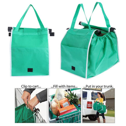 Eco-Friendly Foldaway Reusable Shopping Bag in Green - Durable, Mould-Resistant Cloth Tote with Generous 40-Pound Capacity