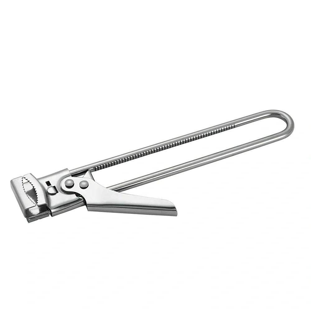 Adjustable stainless steel bottle and jar opener, 19cm long, 120g weight with non-slip handle for secure grip