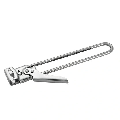 Adjustable stainless steel bottle and jar opener, 19cm long, 120g weight with non-slip handle for secure grip