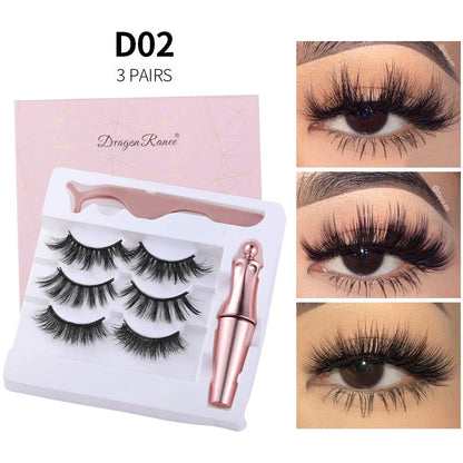 Magnetic Lash and Eyeliner Set with Premium Faux Mink Lashes, Magnetic Eyeliner, and Applicator Tools