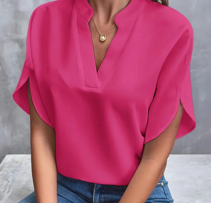 Women's Summer V-neck Chiffon Shirt in Various Colours