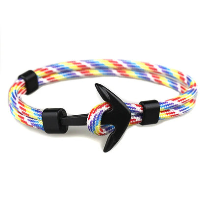 Stylish unisex anchor bracelet with hand strap, perfect for nautical fashion enthusiasts