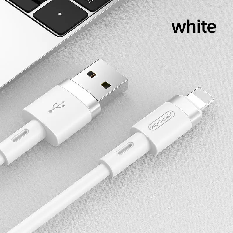 Type-C data charging cable with straight connector in multiple colours on a white background.