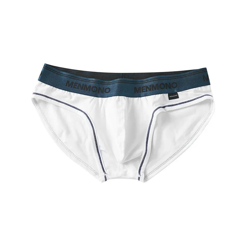 Men's cotton low waist briefs in a two-tone colour on a white background.