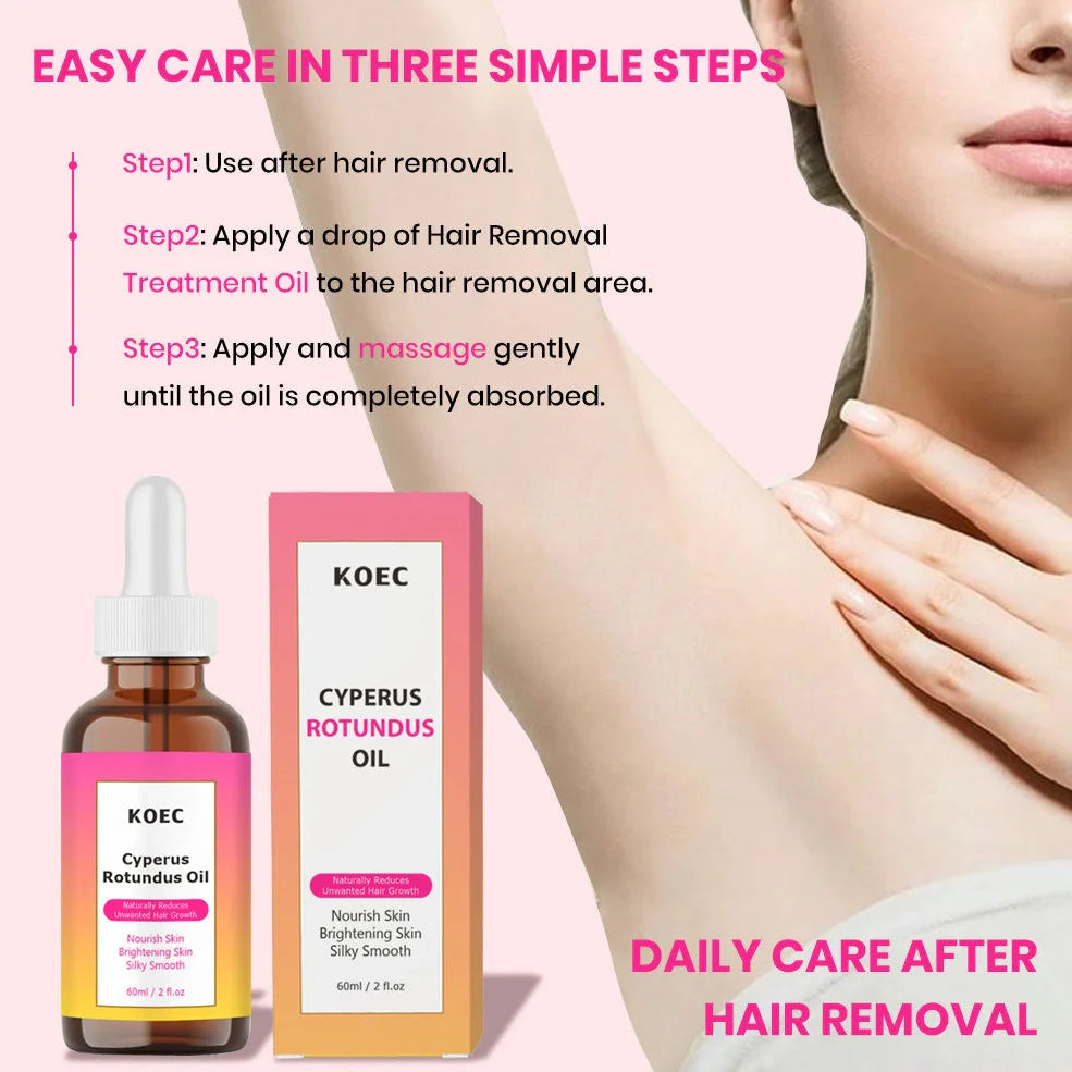 Cyperus Tuber Gentle Body Care Massage Oil bottle with 60ml capacity and natural plant extract formula
