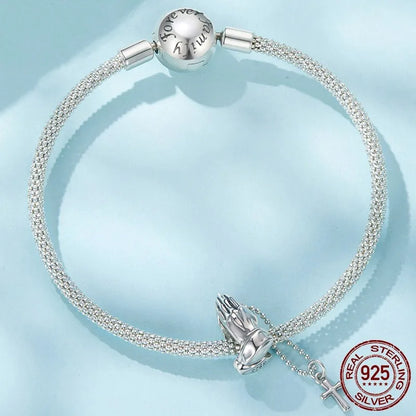 S925 sterling silver chain cross bead with pearlescent treatment, 2.8cm by 0.7cm, 0.45cm aperture, SCC3170 colour