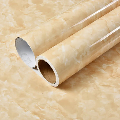 Elegant imitation marble furniture wallpaper with waterproof and heat-resistant properties for easy kitchen, bathroom, and home decor updates