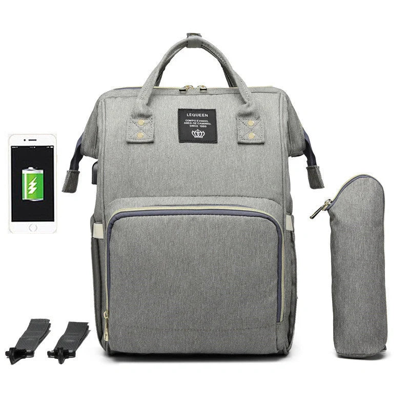 LEQUEEN Stylish Large Capacity Mummy Bag in various colors and styles, perfect for parents on the go.