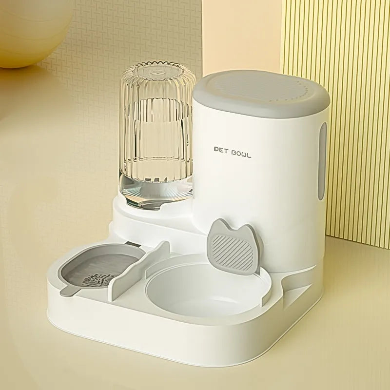 Automatic cat water fountain with dual stainless steel bowls in avocado green colour