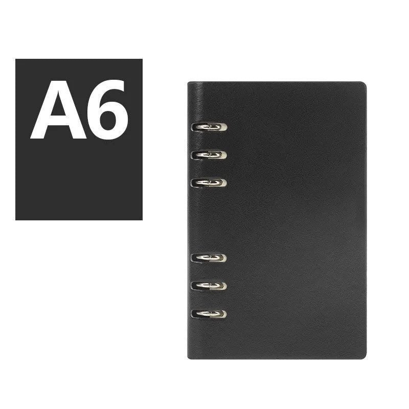 Loose-leaf business notebook with imitation leather cover in multiple colour options