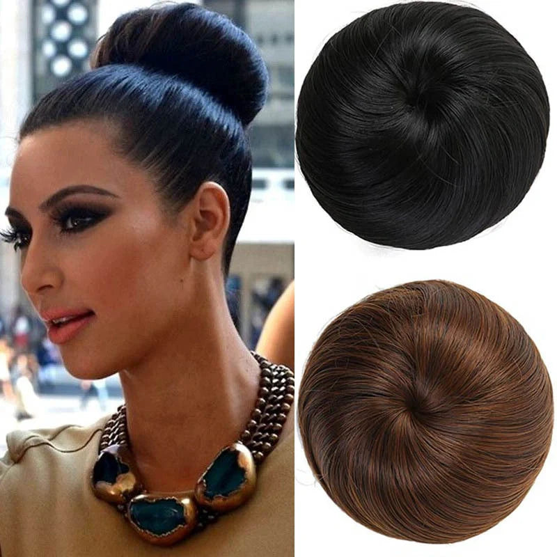 Synthetic hair wig with decorative flower buds in various shades