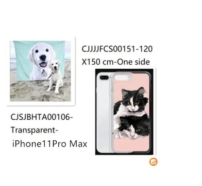 Custom flannel photo blanket and matching transparent phone case with personalised design.