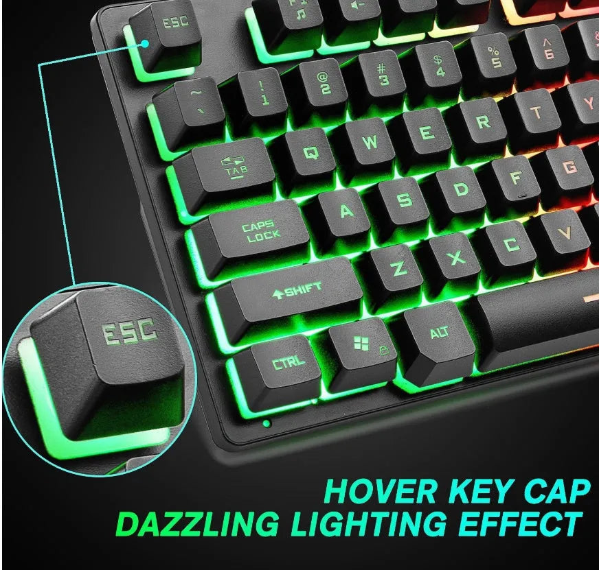 Black 87-key USB wired mechanical gaming keyboard, 36.5cm x 13.5cm x 3cm, with 1.5m cable