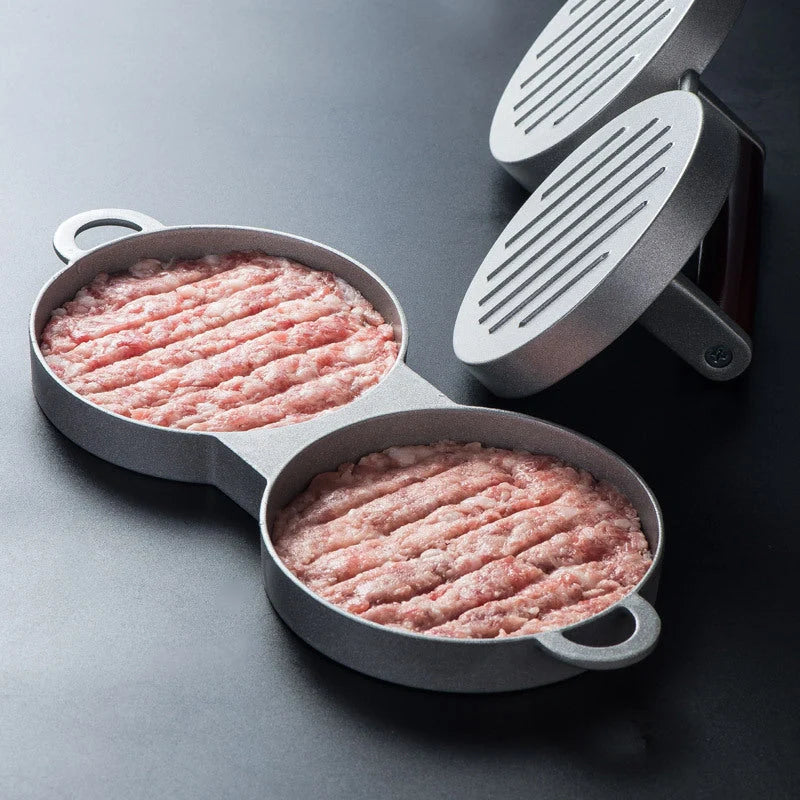 Aluminium alloy hamburger press mould for creating uniform burger patties