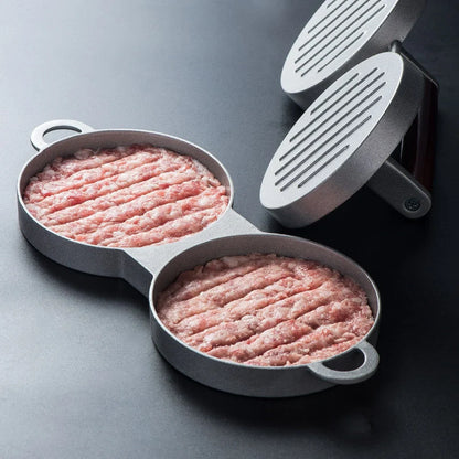 Aluminium alloy hamburger press mould for creating uniform burger patties