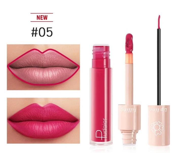 Pudaier dual-ended lipstick and lip gloss tube with 20 colour options