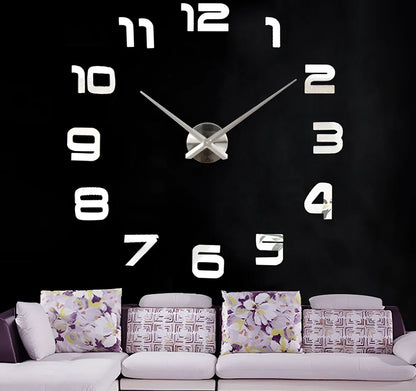 25-inch solar wall clock with laser-engraved markings and European round design in black finish