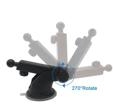 Universal telescopic car phone bracket mounted on dashboard holding smartphone