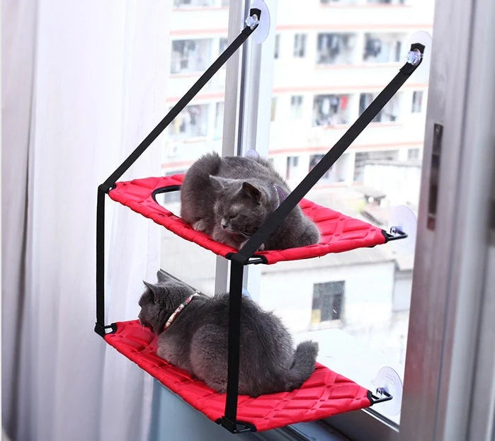 Cat Hammock Window Resting Seat Perch for indoor cats, durable and space-saving