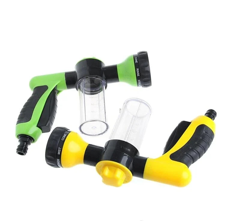 Premium high-pressure water gun with 8-in-1 adjustable nozzle for versatile household and automotive cleaning