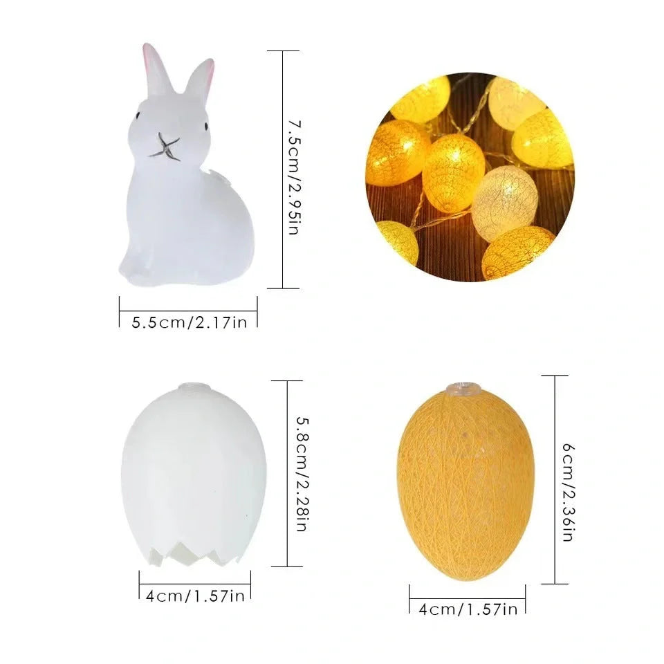 Easter Broken Shell Egg LED String Lights for festive home and garden decorations