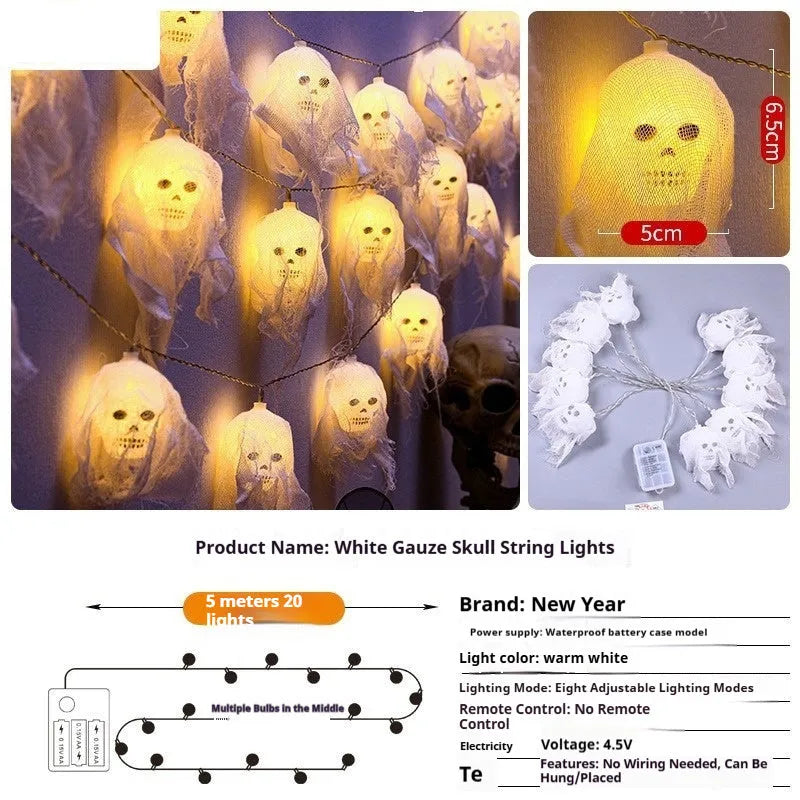 Halloween coloured decorative lights with battery box for indoor wall decoration