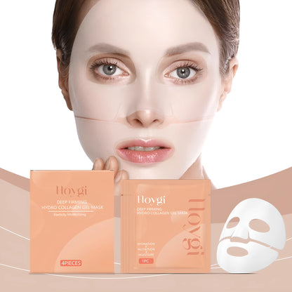 Hydro collagen gel mask in hydrogel sheet format with collagen and grape seed oil ingredients