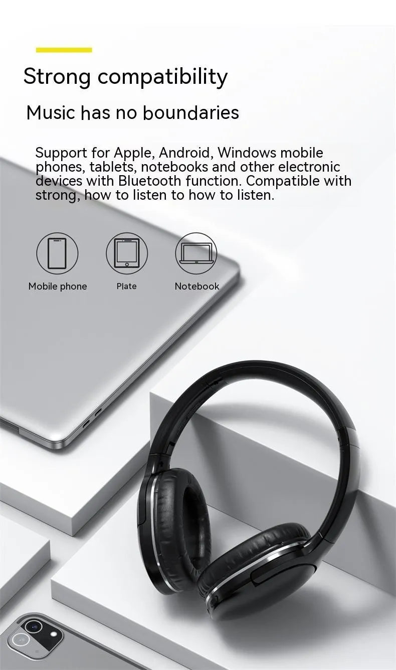 Wireless Bluetooth gaming headset in black sports style design