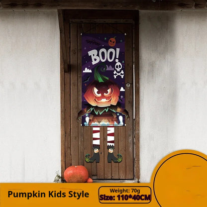 Halloween cloth wall painting with pumpkin design measuring 110cm by 40cm