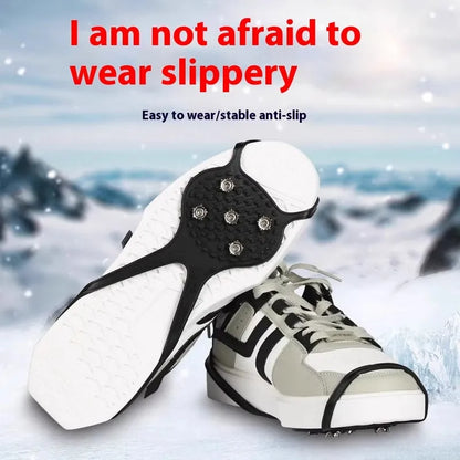Five-tooth non-slip shoe covers, free size 35-43 universal, for snow and ice in winter and spring
