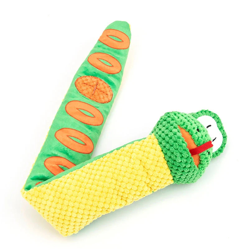 Colourful Snake Snuffle Toy for dogs, designed for mental stimulation and fun