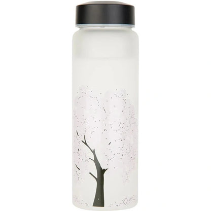 Colour changing glass water glass with high borosilicate body and food-grade lid