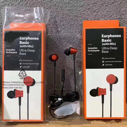 Piston in-ear headphones with 3.5mm plug in black, blue, and red colour options