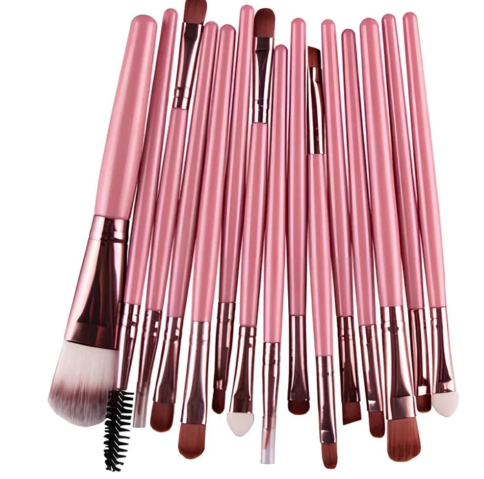 Cosmetic brush kit with 3cm nylon bristles and 14cm plastic handles in multiple colour options