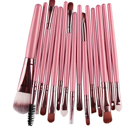 Cosmetic brush kit with 3cm nylon bristles and 14cm plastic handles in multiple colour options