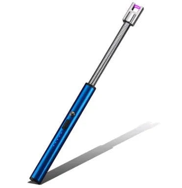 Rechargeable windproof electric lighter, 255mm zinc alloy PVD ice plated, USB charging, 360 rotation, multiple colours