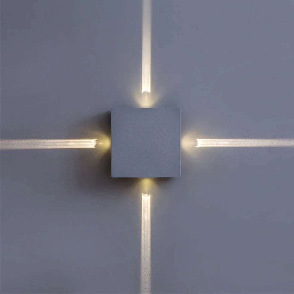 Cross-shaped decorative lamp with 14cm dimensions and iron construction providing LED illumination