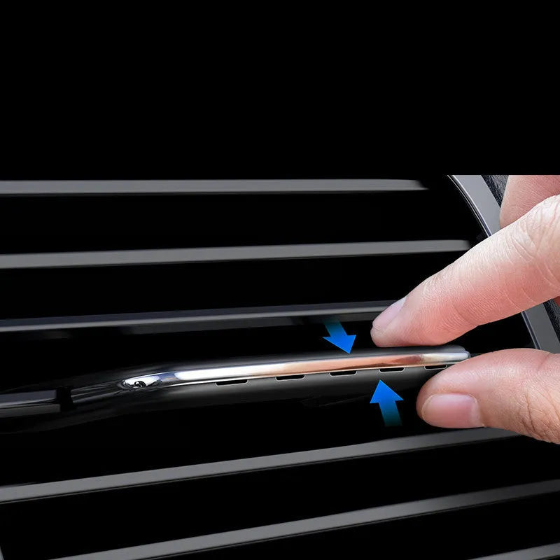 Car air freshener vent clip in black or silver ABS+PC with electroplated finish and Cologne Ocean Gardenia refills
