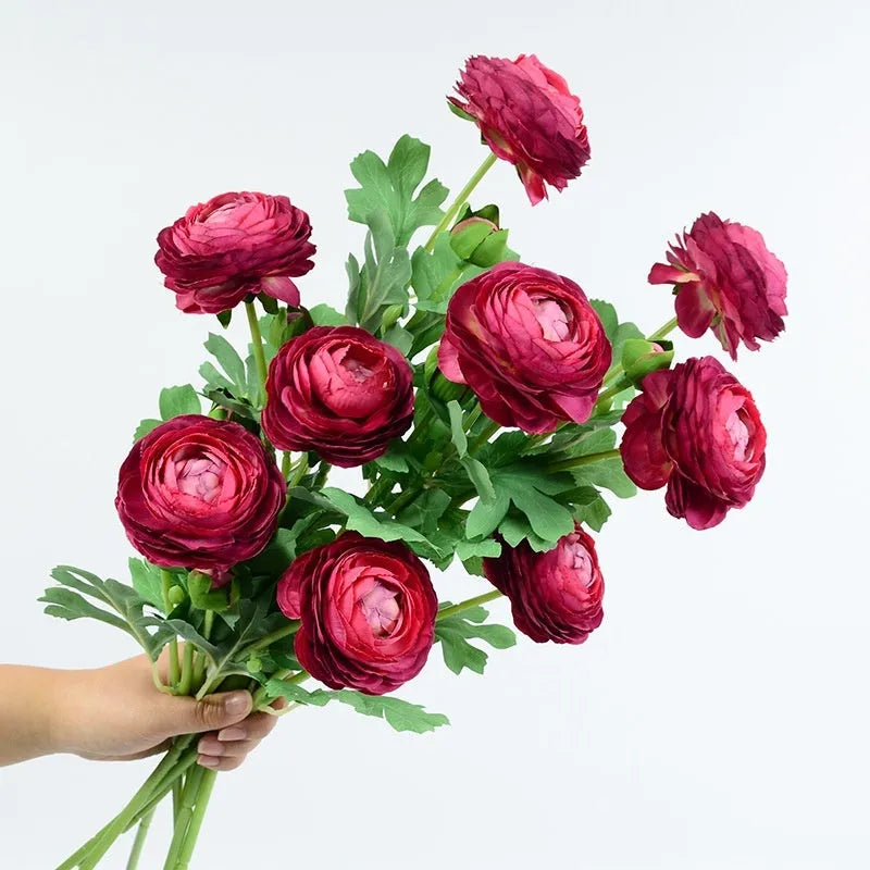 Simulation peony flower artificial silk single stem for wedding centrepieces, photography props, and home décor in milky white, light yellow, light pink, pink, sunset red, red, or light purple colour options