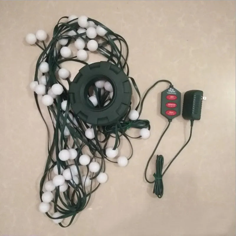 64 LED bead Christmas tree light string on a 1.8-metre wire with button control for dimming and colour changes