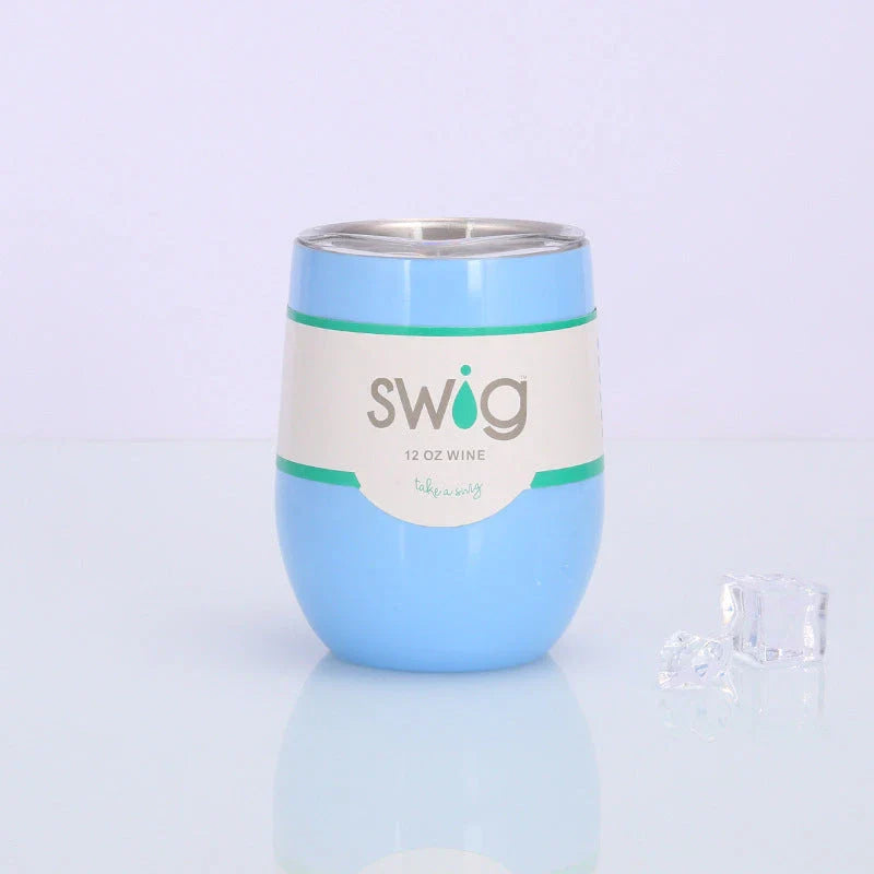 Insulated Stainless Steel Wine Tumbler - 12oz Double-Wall Vacuum Cup in Various Colors