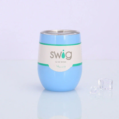 Insulated Stainless Steel Wine Tumbler - 12oz Double-Wall Vacuum Cup in Various Colors