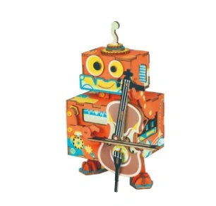 DIY 3D Kitty Ballet Wooden Puzzle and Music Box Toy with moveable parts