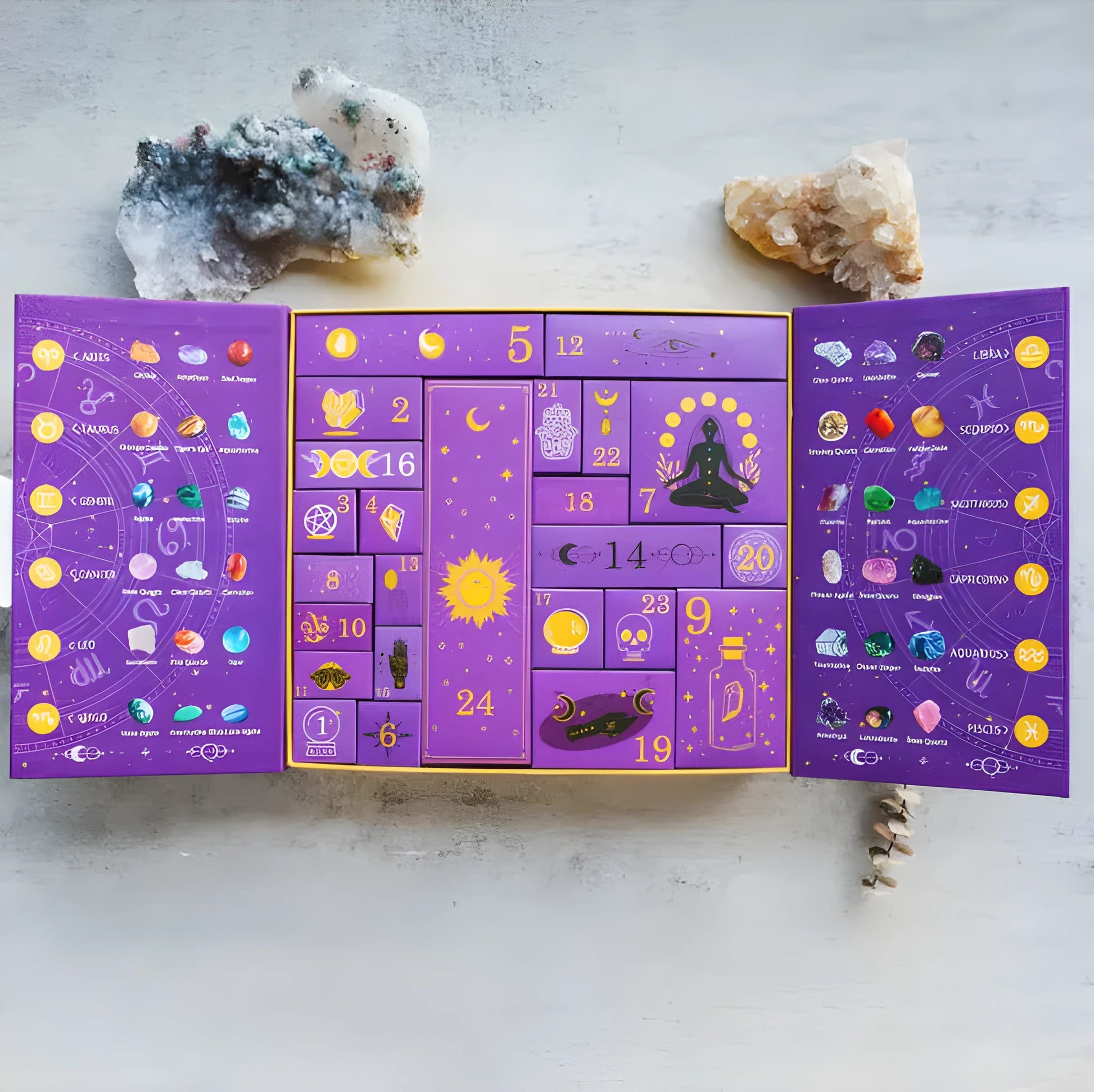 Halloween crystal countdown gift box with compartments, 33.5cm wide, made of paper