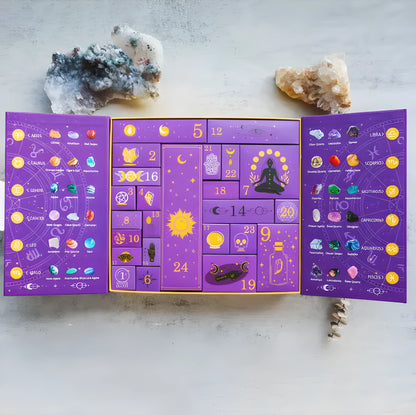 Halloween crystal countdown gift box with compartments, 33.5cm wide, made of paper