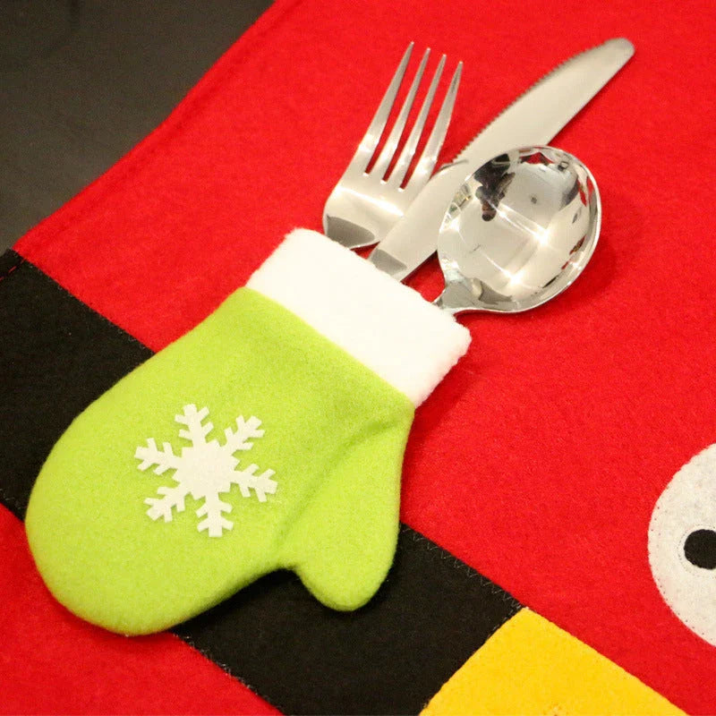 Premium red Christmas table mats made of brushed fabric for festive dining experiences