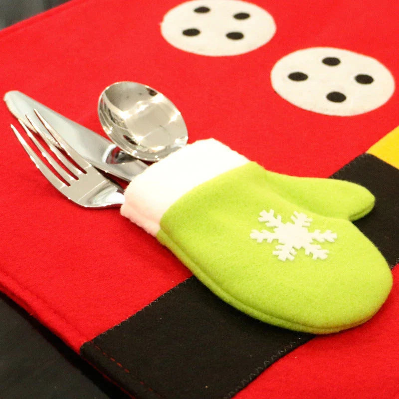 Premium red Christmas table mats made of brushed fabric for festive dining experiences