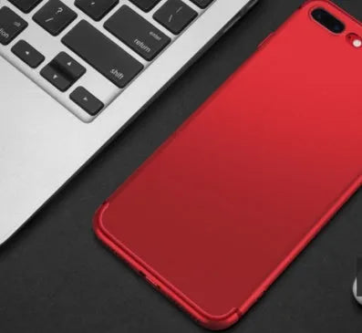 TPU silicone mobile phone case for iPhone in black, blue, red, and white colour options.